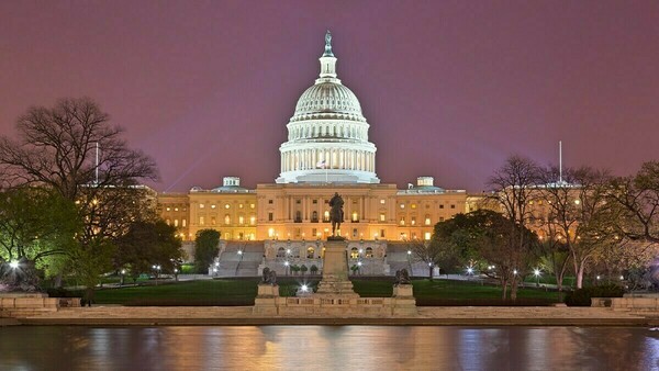 The U.S. Capitol Building at Night