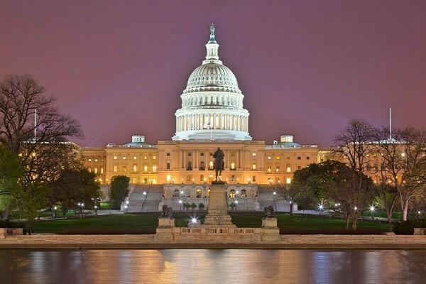 The U.S. Capitol Building at Night